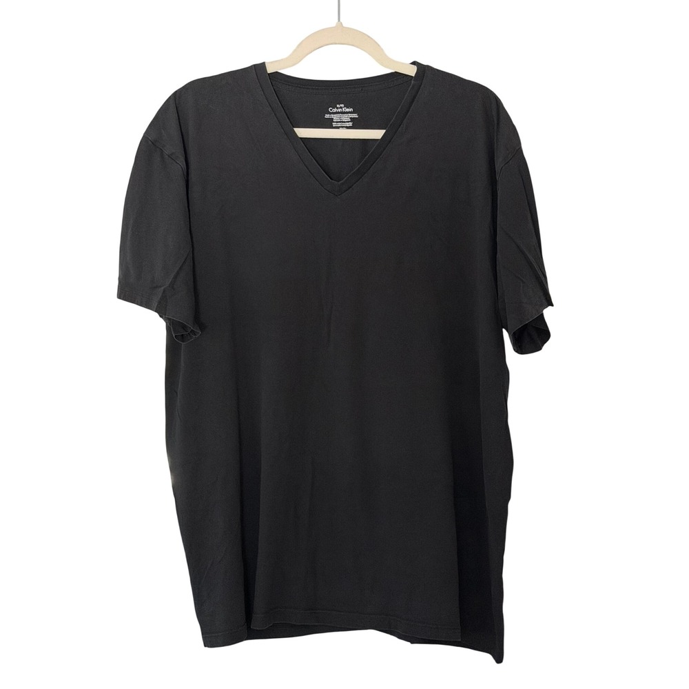 Calvin Klein Men's XL Black V-neck Shirt Sleeve T-shirt | SKU 1111